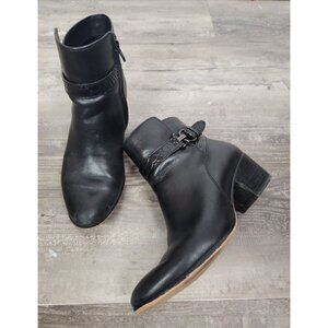 Coach Women's Sz. 8B Black Leather Heeled Ankle Booties AS IS